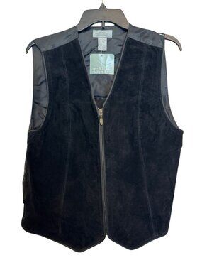 Black Leather Vest With Nylon Lining By Great Northwest